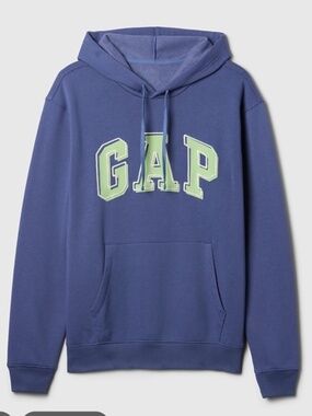 NWT GAP Classic Arch Logo Pullover Hoodie Navy Blue Lime Green XXL
